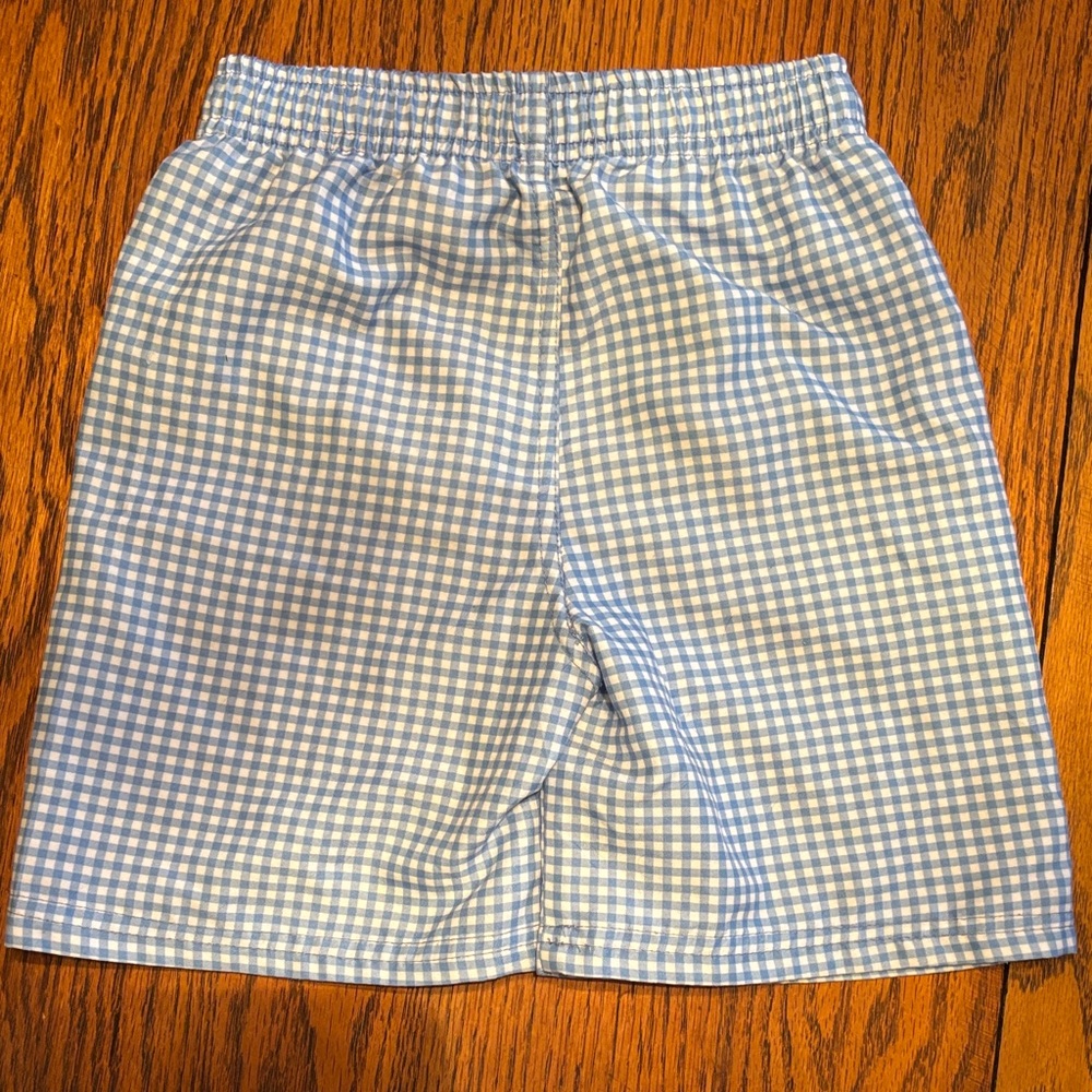 Blue Checkered Kids Swim Trunks - Picture 3 of 4